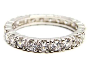 Anello eternity argento sterling 925 zirconi brillanti regalo donna matrimonio - Foto 1 di 7