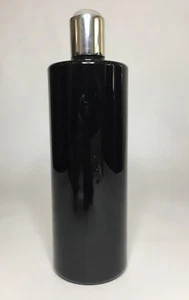 500ml PET Plastic Black Cylindrical Bottles + Shiny Silver Disc Top ANY AMOUNT - Picture 1 of 3