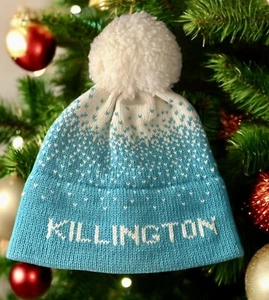 KILLINGTON Vermont Winter Wool Ski Hat with Snowflakes Print by Knits by Hart VT - Picture 1 of 23