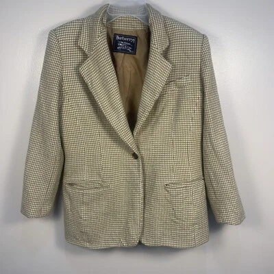 Blazer Burberrys De Colección Raro Pata de Gallo Ecuestre 100% Lana Hecho en EE. UU. 8 Foto 1 de 4