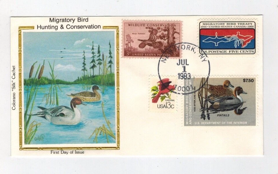 1983 Colorano Silk Duck first day cover FDC RW50 Federal Duck Colorano Cachet - Image 1 of 1