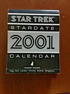 STAR TREK STAR DATE 2001 DAY TO DAY DESK OR HANGING COLOR CALENDAR NEW NO BOX