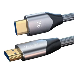 VegGieg V-H403 8K HDMI Cable 48Gbps 6.6FT/2M, Braided Cord-4K@120Hz 8K@60Hz, DTS - Picture 1 of 9