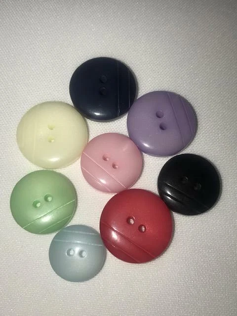 Side Cut 2 Hole Buttons 15mm 18mm 20mm 8 Colours Knitted, Baby, Clothes - Image 1 of 1