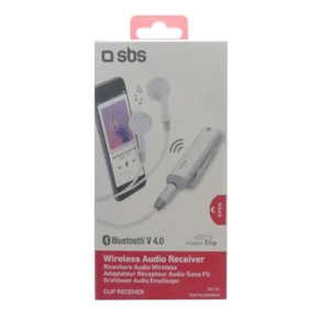 SBS Wireless Audio Receiver Clip Headphones Integrated Controls - Picture 1 of 1