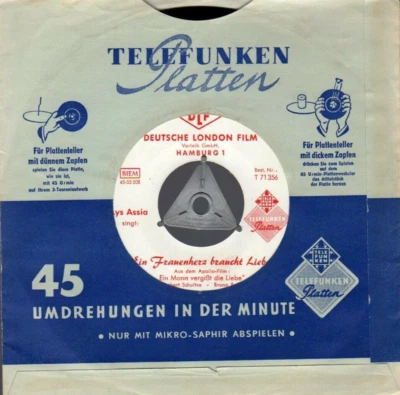 ♫ 7" 1955 Lys Assia EIN FRAUENHERZ BRAUCHT LIEBE Telefunken 71356 FILM PROMO NM♫ - Bild 1 von 2