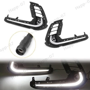 2X LED Daytime Running Fog Lights White+Yellow For Hyundai Elantra 2017-2018 - Picture 1 of 9