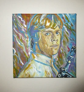 Star Wars Luke Skywalker SCI Fi Original Pop Graffiti Spray Paint Art 10" x " 10 - Picture 1 of 7