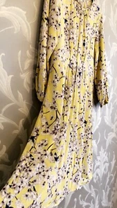 H&M Floral Print Yellow Midi Summer Dress Bloggers Fav Uk S - Picture 1 of 7