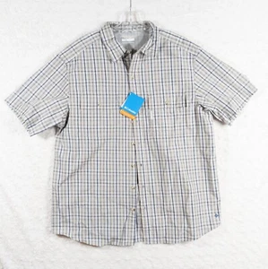 Columbia Utilizer Trail Shirt Mens XL Plaid Omni Shade Short Sleeve Button NEW - Picture 1 of 12