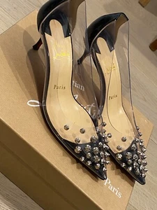 Bombas Christian Louboutin CollaClou 55 negras con púas de PVC. Talla 36,5. Nuevo. - Imagen 1 de 12