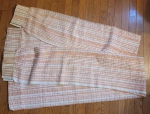 MCM Vintage Everlon Fabrics Pinch Pleat Woven Drape Orange 2 Panels 24x84 NEW - Picture 1 of 8