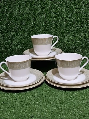 Vintage Royal Doulton SONNET (H5012) Tea Cup/ Saucer/Plate X3 Sets TRIOS   - Image 1 of 4
