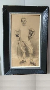 Drawing D'Escrimeur. Drawing Of Fencer Fencing - Picture 1 of 1