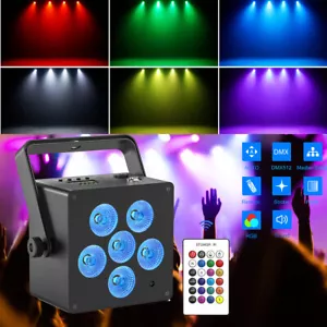 90W PAR Light BATTERY Rechargeable RGBWAUV DMX DJ Stage Wash Light with Remote - Picture 1 of 13