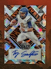 2022 Leaf Metal Draft Base Autograph Crystal Tiger  /5 Ty Simpson #BA-TS1