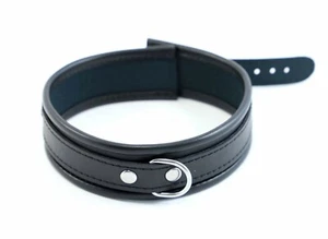 VEGAN LINE Halsband Halsfessel mit D-Ring BDSM Bondage Fetisch schwarz - neu - Bild 1 von 1