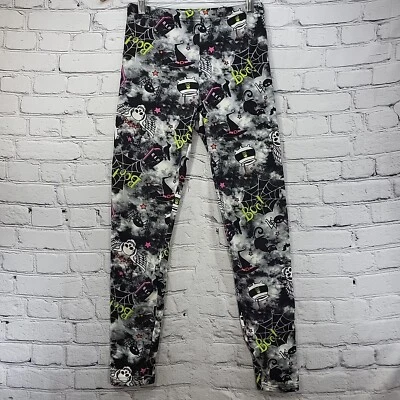 Halloween Leggings Womens Juniors Size M Super Soft Ghosts Skulls Measurements - Image 1 of 4