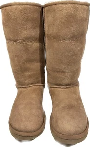 UGG Australia 🇦🇺 Bota Alta Clásica Talla W7 Castaño Oveja Cordero Informal Cálida - Imagen 1 de 10
