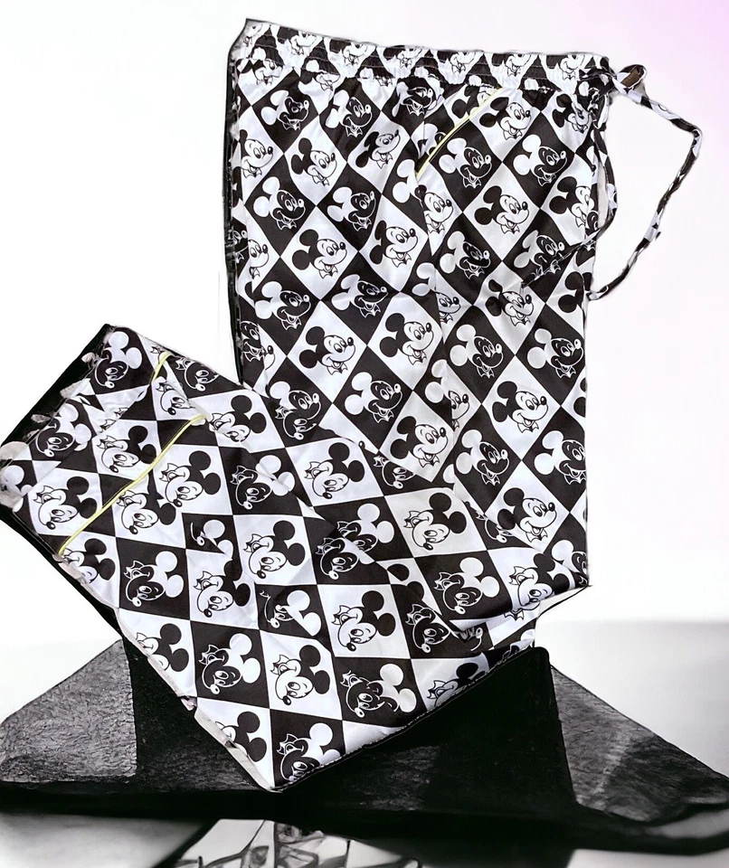 Pantalones para dormir HOMBRE medianos Disney Mickey Mouse negros/blancos salón sensación suave nuevos con etiquetas Foto 1 de 1
