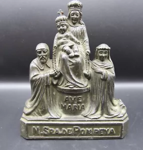Vintage cast metal Nuestra Senora de Pompeya/Pompei Mary Industria Argentina 6.5 - Picture 1 of 20