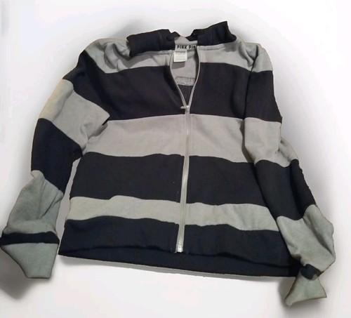 UNDERCOVER Felpa ROSA Victoria's Secret taglia small con cappuccio e zip grigio nero manica lunga