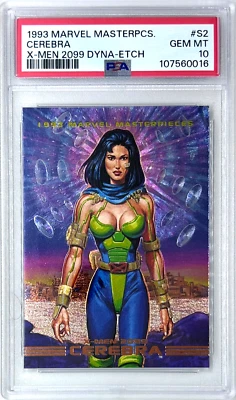 1993 Marvel Masterpieces Cerebra X-Men 2099 Dyna-Etch #S2 PSA 10 GEM MINT - Image 1 of 2