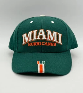 Miami Hurricanes Vintage 90s NCAA Script Strap Snapback Sports Hat Cap FL - Picture 1 of 11