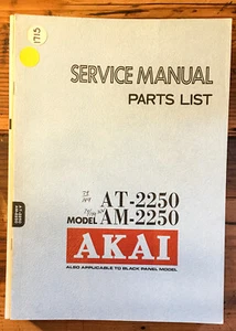 Akai AT-2250 AM-2250 Stereo Service Manual *Original* - Picture 1 of 1