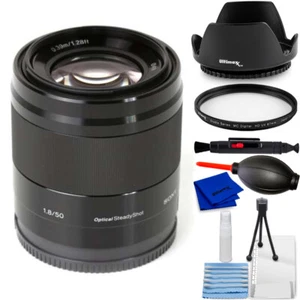 Sony E 50mm f/1.8 OSS Lens (Black) SEL50F18/B - 7PC Accessory Bundle - Picture 1 of 5