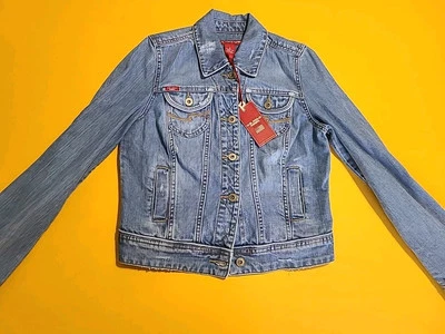  US Polo Assn Women's Distressed Denim Jacket  Size Medium New  - Image 1 of 4