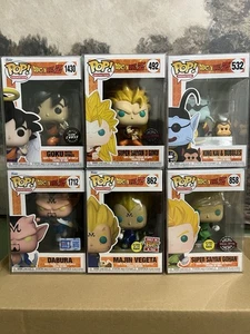 Dragonball Z Funko Pops, Gohan, Debura, Vegeta, Goku chase, King Kai And Bubbles - Picture 1 of 3