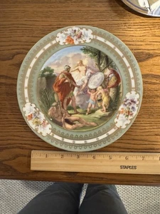 Royal Vienna Stil Teller Mythologisch Grün Gold 7,5" Kaiserreich Österreich Chip - Bild 1 von 10