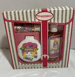 RARE Vintage Tom Fields Tinkerbell 3 Piece Set 1970s Lipstick Powder Cologne NIB - Picture 1 of 7
