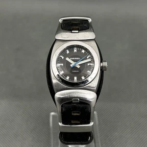 Diesel Mens Watch DZ-5057 Silver Stainless Steel Black Leather Round New Battery - Picture 1 of 12