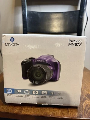 Minolta Pro Shot MN67Z 20MP FHD WiFi Digital Camera w/ 67x Optical Zoom - Purple - Image 1 of 4