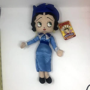 Sugar Loaf Trendy Betty Boop Retro Stylin Blue Flight Attendant Plush Doll 18" - Picture 1 of 4