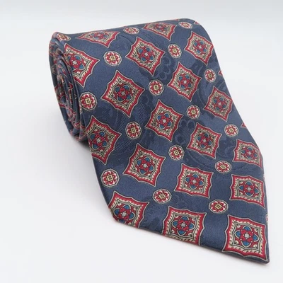 Corbata de seda Stafford roja a lunares geométrica 3" de ancho 58" de largo EE. UU. Foto 1 de 4