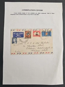 1970 Australia Combination Airmail Cover ties 4 stamps cd Contra - Picture 1 of 3