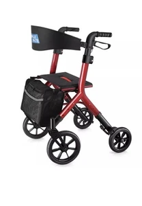 WALK MATE Rollator Walker 10”Seniors Cup Holder, Height Adjust Fold Lightweight - Picture 1 of 13