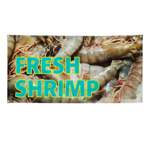 Vinyl Banner Multiple Sizes Fresh Shrimp Outdoor Advertising Printing E Outdoor