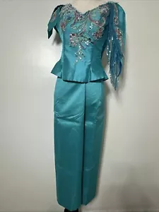 Abito tradizionale Khmer / vestiti cambogiani - 2 pezzi, camicia e gonna Khmer - Foto 1 di 4