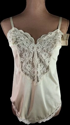 Vintage 60's Teddy Women's size 34 Medium Snap Crotch CHAMPAGNE Cream UNWORN NWT - Image 1 of 4