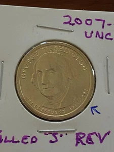 2007-P GEORGE WASHINGTON PRESIDENTIAL $1 COIN WITH DIE CHIPS - Picture 1 of 4
