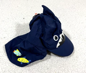 Cat And Jack 2T-5T Beach Sun Hat Shark Head Neck Cover Blue Toddler - Picture 1 of 6