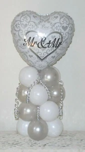 MR & MR - KIT DISPLAY PALLONCINO MATRIMONIO IN LAMINA - DECORAZIONE TAVOLO - Senza elio necessario - Foto 1 di 3