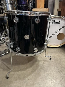 18" DW Collector's Series Floor Tom Drum BLACK WRAP Gold Badge 2002 16x18 #YG2 - Picture 1 of 18
