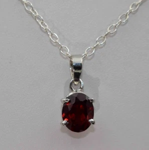 Natural hessonite Pendant, Garnet Pendant, Sterling Silver Gift for Her - Picture 1 of 6