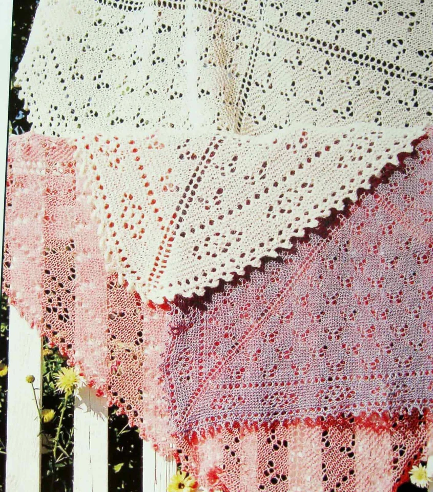 BEAUTIFUL LACY  BUTTERFLY GARDEN SHAWL SCARF THROW  to KNIT by EVELYN A. CLARK - Image 1 of 1