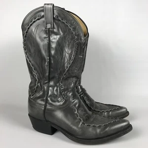 Dan Post Cowboystiefel mit Schnalle – Herrengröße 10 D – grau Leder spitz zulaufend USA - Bild 1 von 16